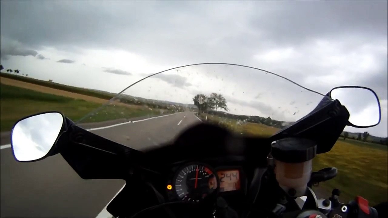 GSXR 1000 top speed at rain 299 kmh