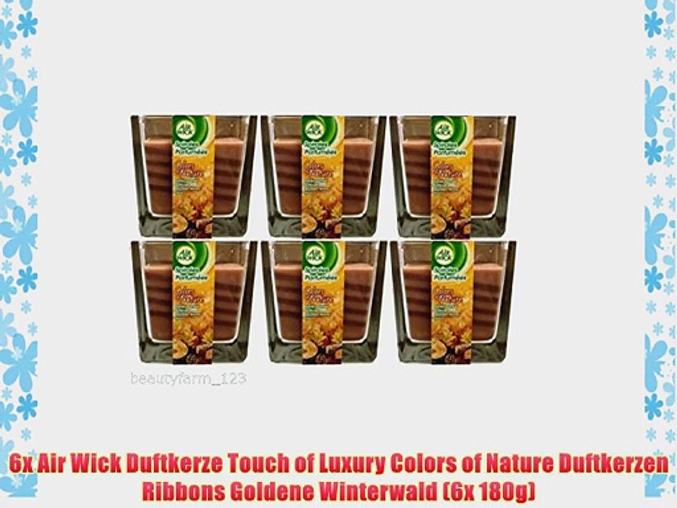 6x Air Wick Duftkerze Touch of Luxury Colors of Nature Duftkerzen Ribbons Goldene Winterwald