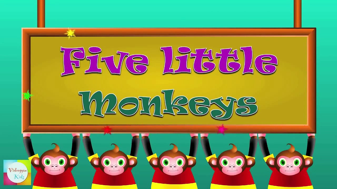 Five Little Monkeys Jumping on the Bed Nursery Rhyme   Cartoon Rhymes For Children
