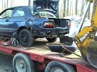 Backhoe autobody repair hillbilly Frame straighten a chassis