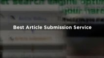 Article Submission Service- Manually Submit your Articles