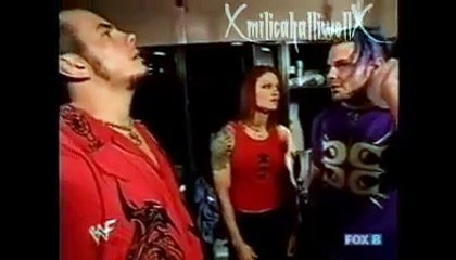 Lita,Matt Hardy and Jeff Hardy backstage