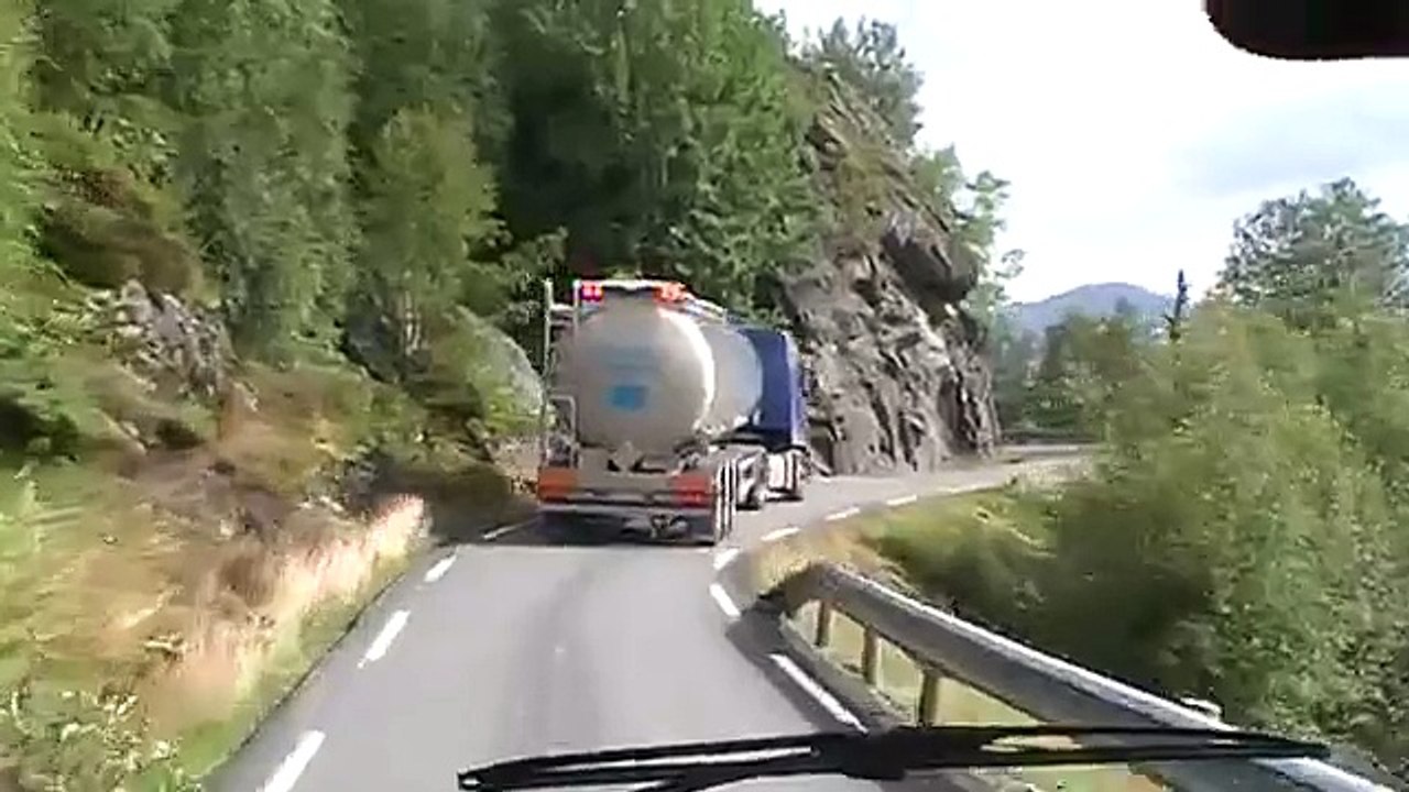 Volvo FH16 Truck on a Very Small Road in Norway