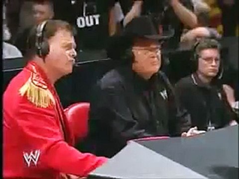 Michael Cole and Tazz confront Jim Ross and Jerry Lawler