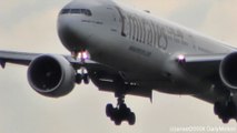 Boeing 777 Emirates Landing in Frankfurt Airport. Plane Spotting Flight EK43 reg A6 EGR