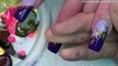 3 Nail Art Tutorials | DIY Purple Flower Nail Art design tutorial | long nails