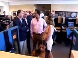 Daniel Scioli en un Call Center en Mar del Plata