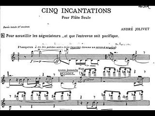 Andre Jolivet - Incantations for Solo Flute (Score & Audio)