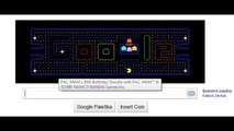 Playing Google's Pac-Man together with his wife (or maybe girlfriend... who knows?)