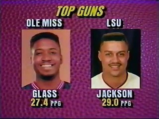Chris Jackson(LSU)55points vs Gerald Glass(Ole Miss)53 points 1989