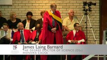 Graduation March 2013: Honorary Degree awarded to Dr James Laing Barnard