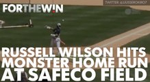 Russell Wilson hit a monster HR at charity game
