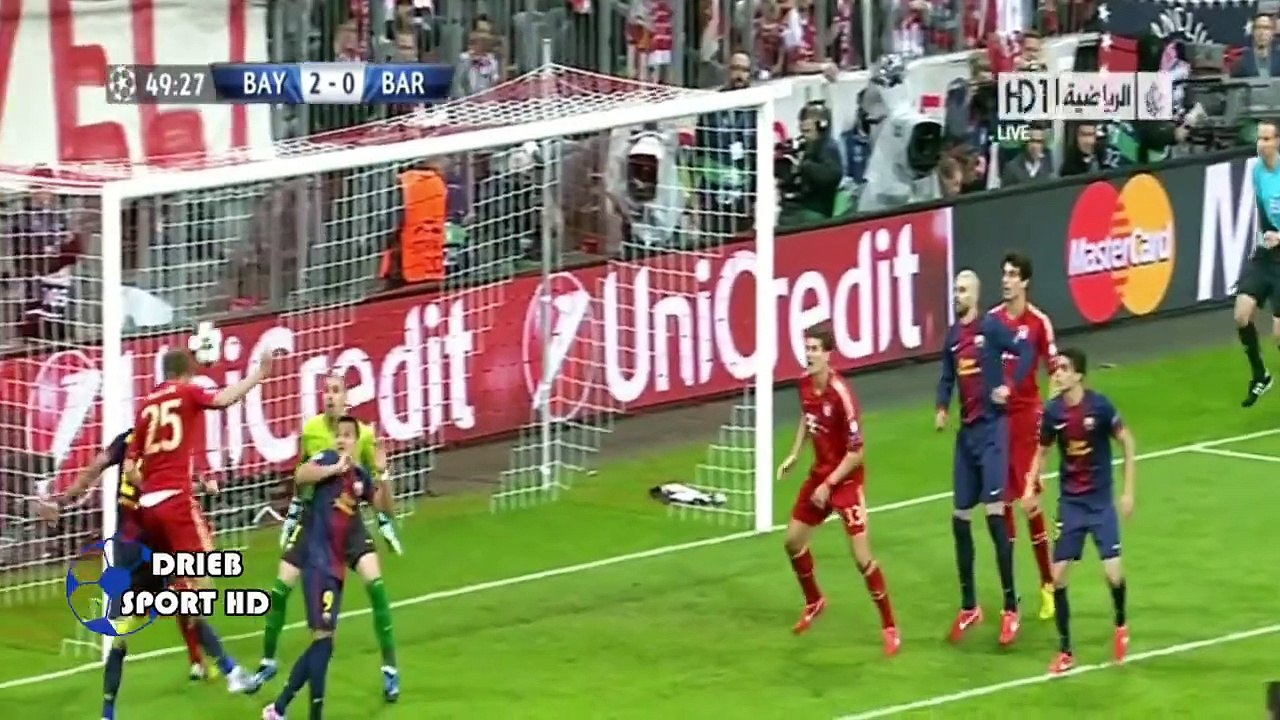 أهداف مباراة بايرن ميونيخ 4 - 0 برشلونة (23/4/2013) تعليق عصام الشوالي [HD]