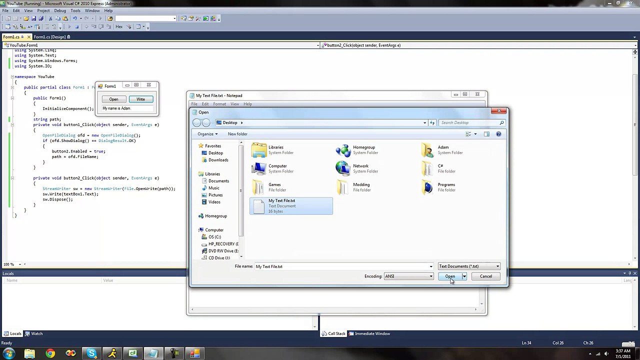 C# Beginners Tutorial - 39 - StreamWriter pt 1