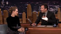 Famous Model Cara Delevingne beatboxing during Tonight Show