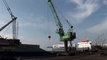 SENNEBOGEN - Port Handling: 6200 Harbor Crawler Crane handling steel slabs in Turkey