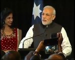 PM Modi addresses at the Reception hosted by Australia PM Tony Abbott at MCG, Melbourne