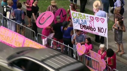 Le drapeau cubain flotte aux Etats-Unis