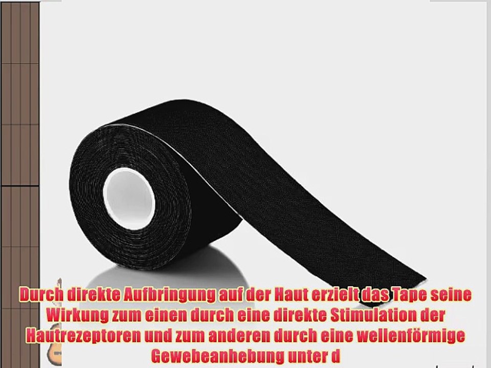 Kinesiologie Tape elastisches Klebeband 5mx5cm in verschiedenen Farben Schwarz 6 St?ck Original