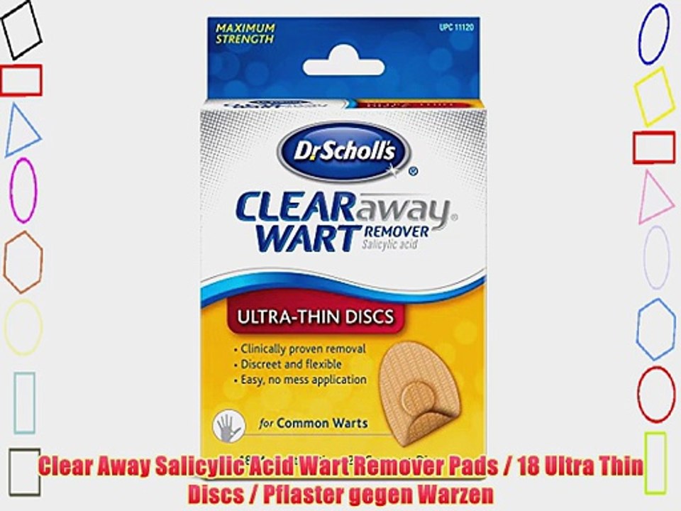 Clear Away Salicylic Acid Wart Remover Pads / 18 Ultra Thin Discs / Pflaster gegen Warzen