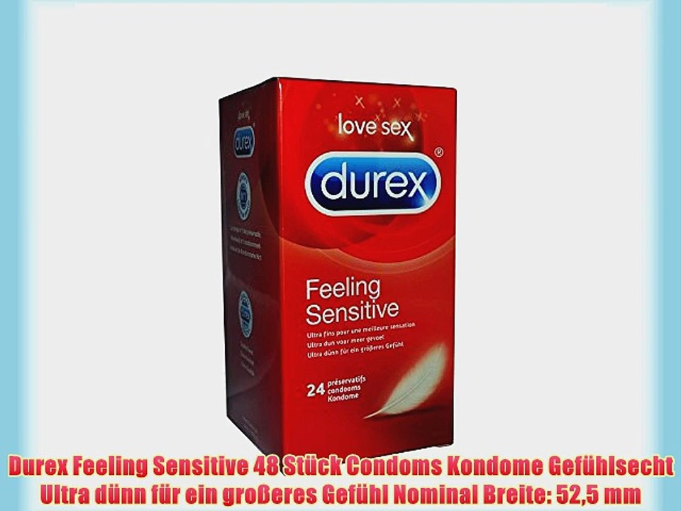 Durex Feeling Sensitive 48 St?ck Condoms Kondome Gef?hlsecht Ultra d?nn f?r ein gro?eres Gef?hl