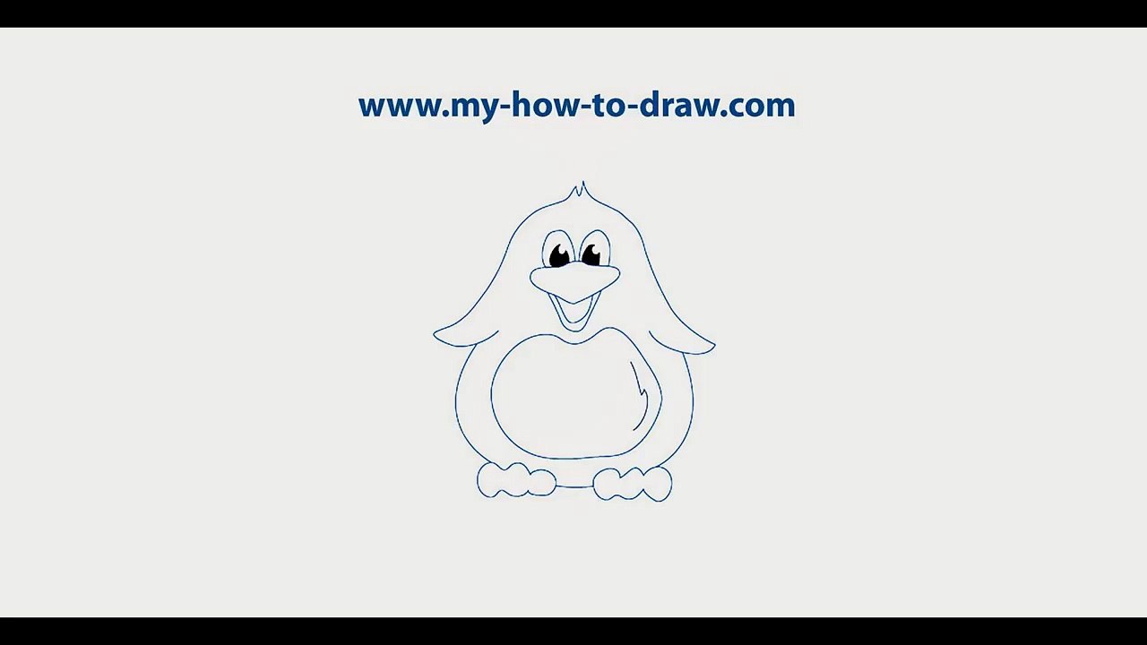 How to draw a Penguin Easy step by step drawing lessons for kids