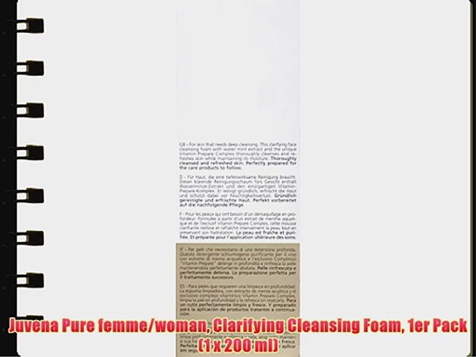 Juvena Pure femme/woman Clarifying Cleansing Foam 1er Pack (1 x 200 ml)