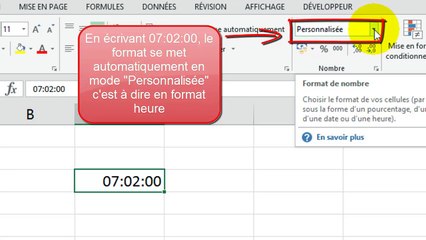 EXCEL 2013 : CALCUL D'HEURES