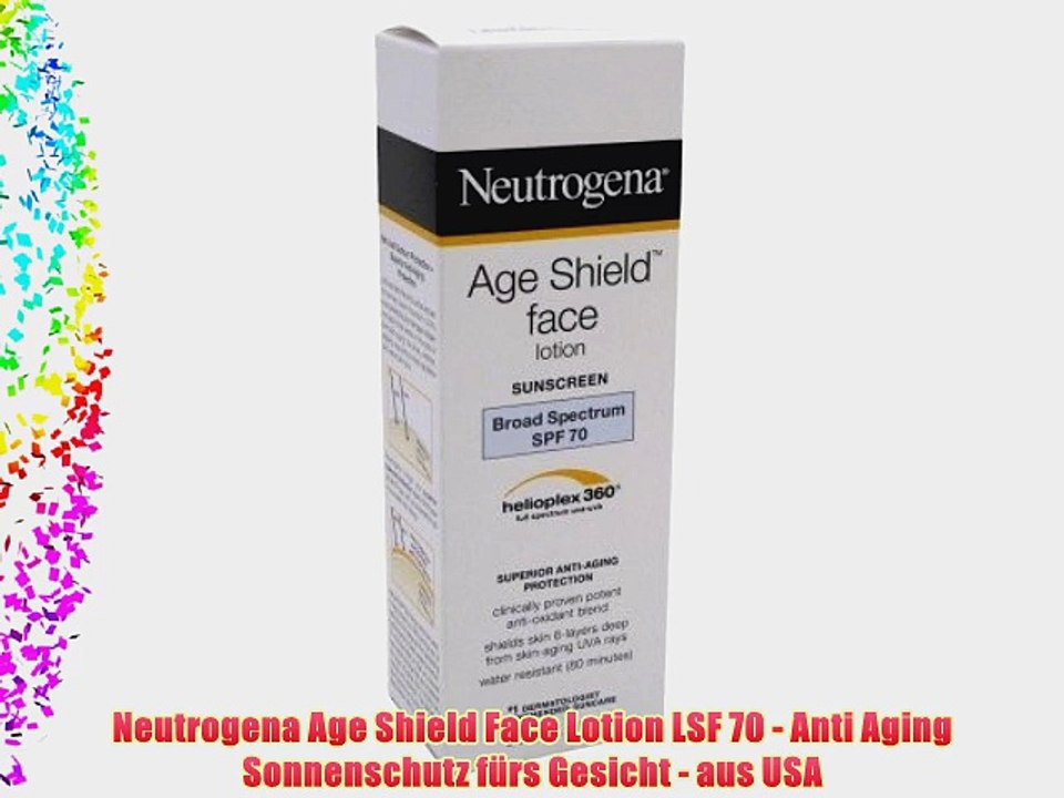 Neutrogena Age Shield Face Lotion LSF 70 - Anti Aging Sonnenschutz f?rs Gesicht - aus USA