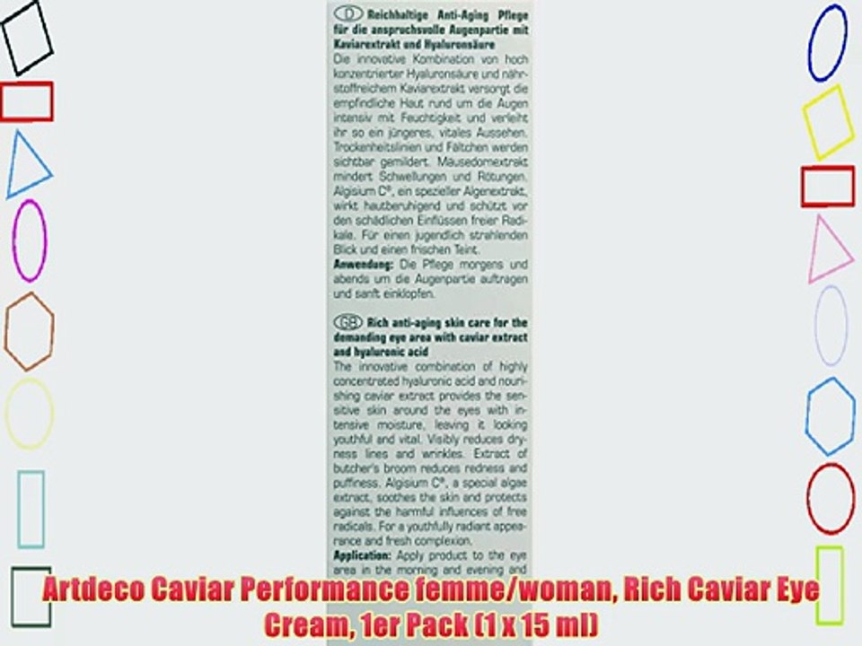 Artdeco Caviar Performance femme/woman Rich Caviar Eye Cream 1er Pack (1 x 15 ml)