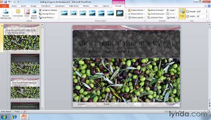 Powerpoint Adding a logo to the background