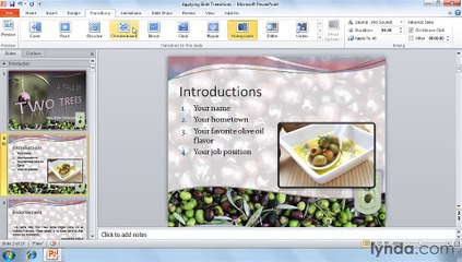 Powerpoint Applying slide transitions
