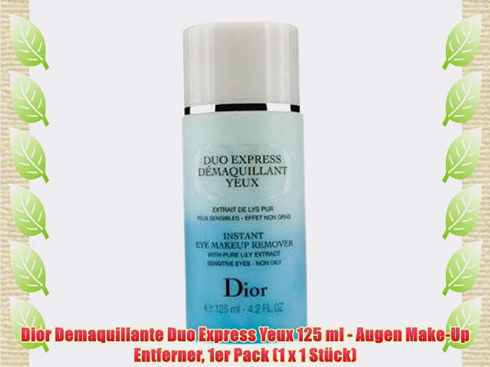 Dior Demaquillante Duo Express Yeux 125 ml - Augen Make-Up Entferner 1er Pack (1 x 1 St?ck)