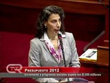 Ministra de Inclusión Social sustenta Presupuesto del 2012