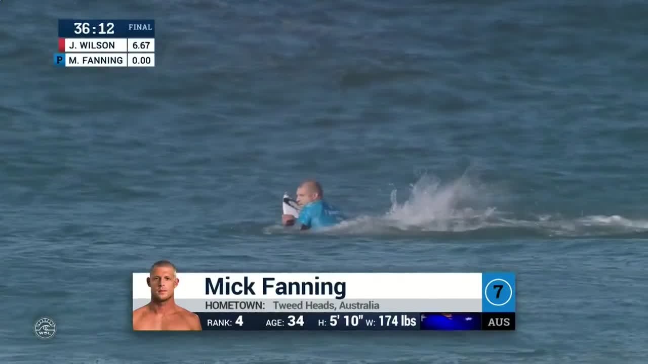 Krass: Hier wird Profi-Surfer Mick Fanning von Haien attackiert