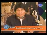 Evo Morales felicita a Piñera por triunfo y espera que relaciones con Chile sean de respeto mutuo