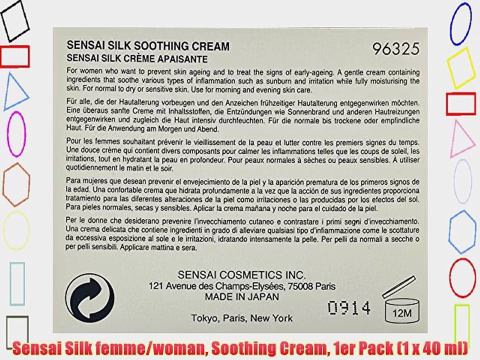 Sensai Silk femme/woman Soothing Cream 1er Pack (1 x 40 ml)