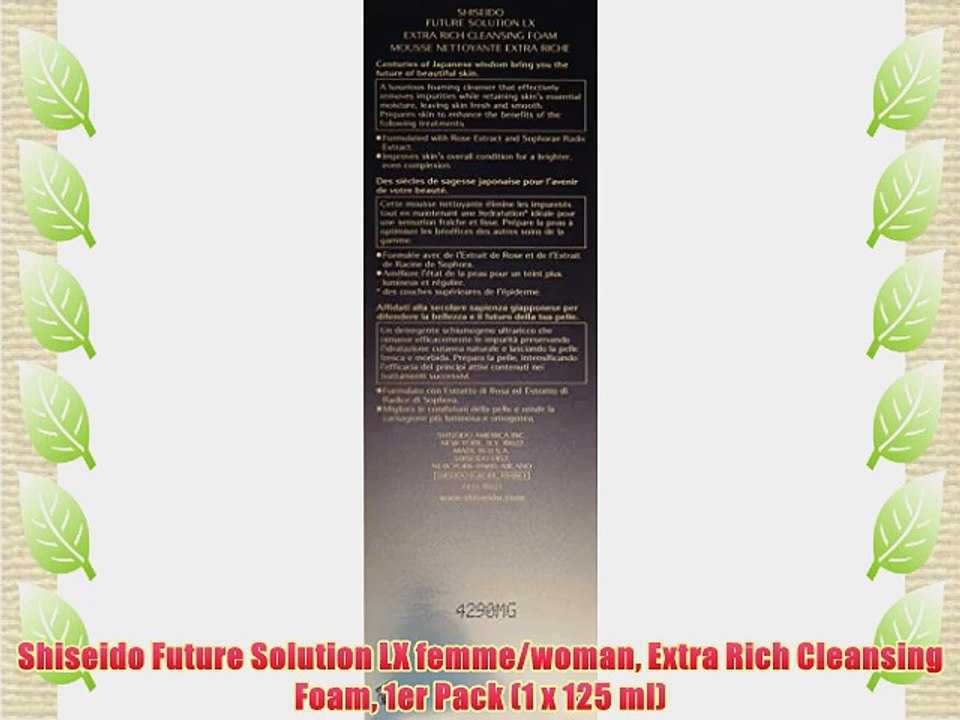 Shiseido Future Solution LX femme/woman Extra Rich Cleansing Foam 1er Pack (1 x 125 ml)