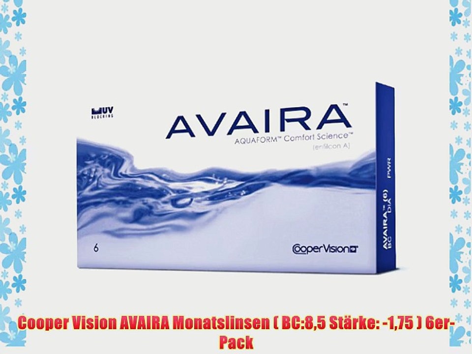 Cooper Vision AVAIRA Monatslinsen ( BC:85 St?rke: -175 ) 6er-Pack