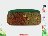 Brillenetui Set Gustav Klimt Bauerngarten gr?n mit Velour bezogen