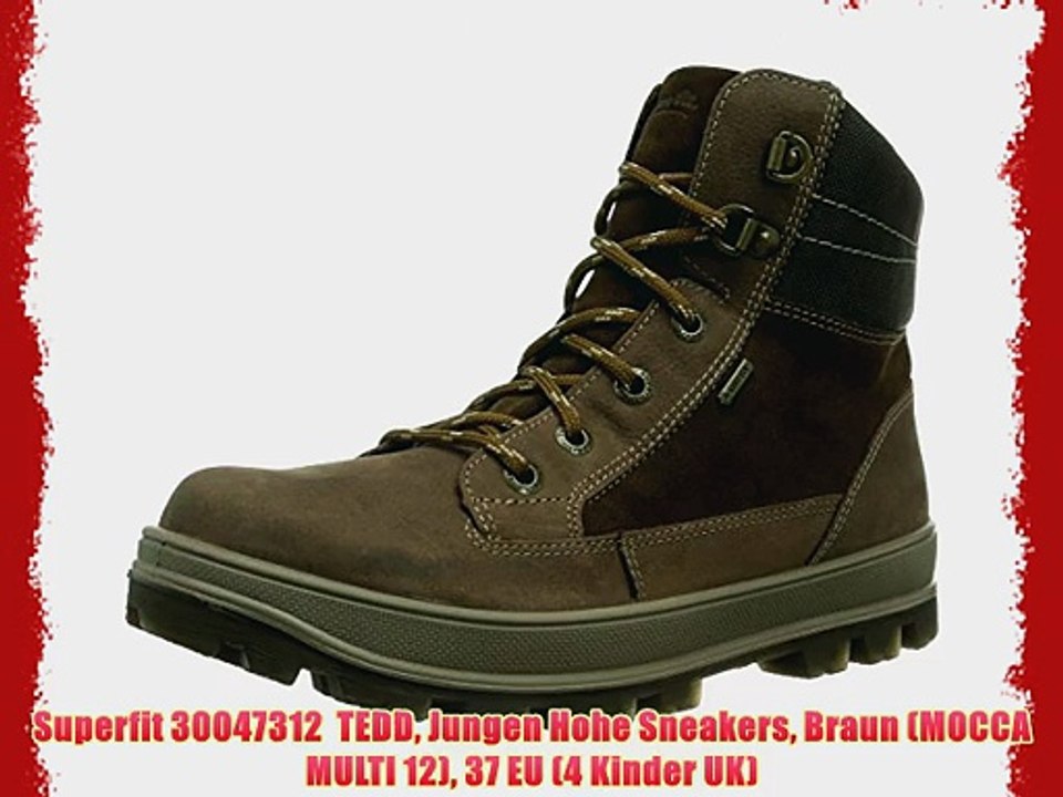 Superfit 30047312  TEDD Jungen Hohe Sneakers Braun (MOCCA MULTI 12) 37 EU (4 Kinder UK)