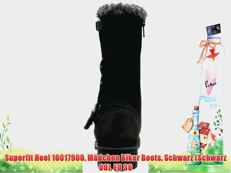Superfit Heel 10017900 M?dchen Biker Boots Schwarz (Schwarz 00) EU 36