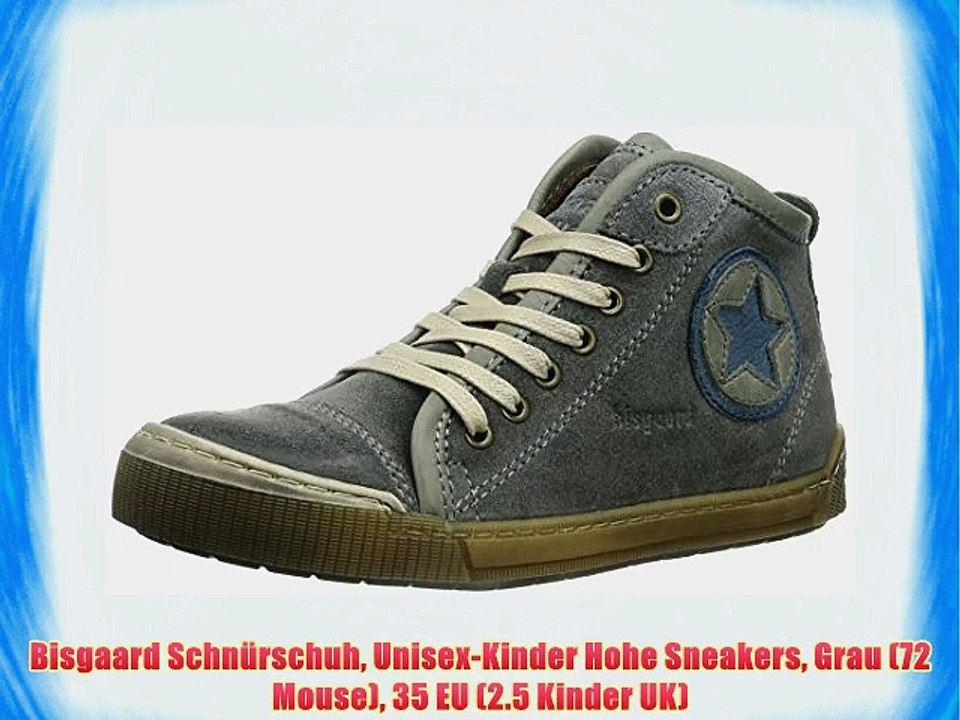 Bisgaard Schn?rschuh Unisex-Kinder Hohe Sneakers Grau (72 Mouse) 35 EU (2.5 Kinder UK)