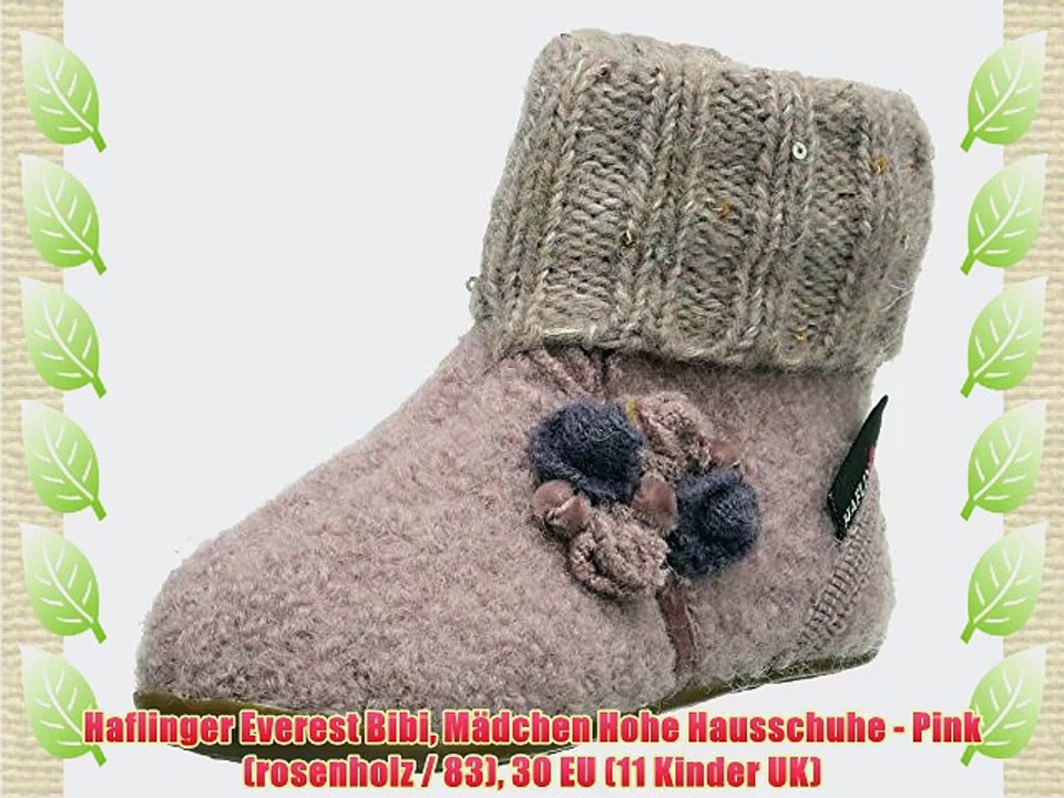 Haflinger Everest Bibi M?dchen Hohe Hausschuhe - Pink (rosenholz / 83) 30 EU (11 Kinder UK)