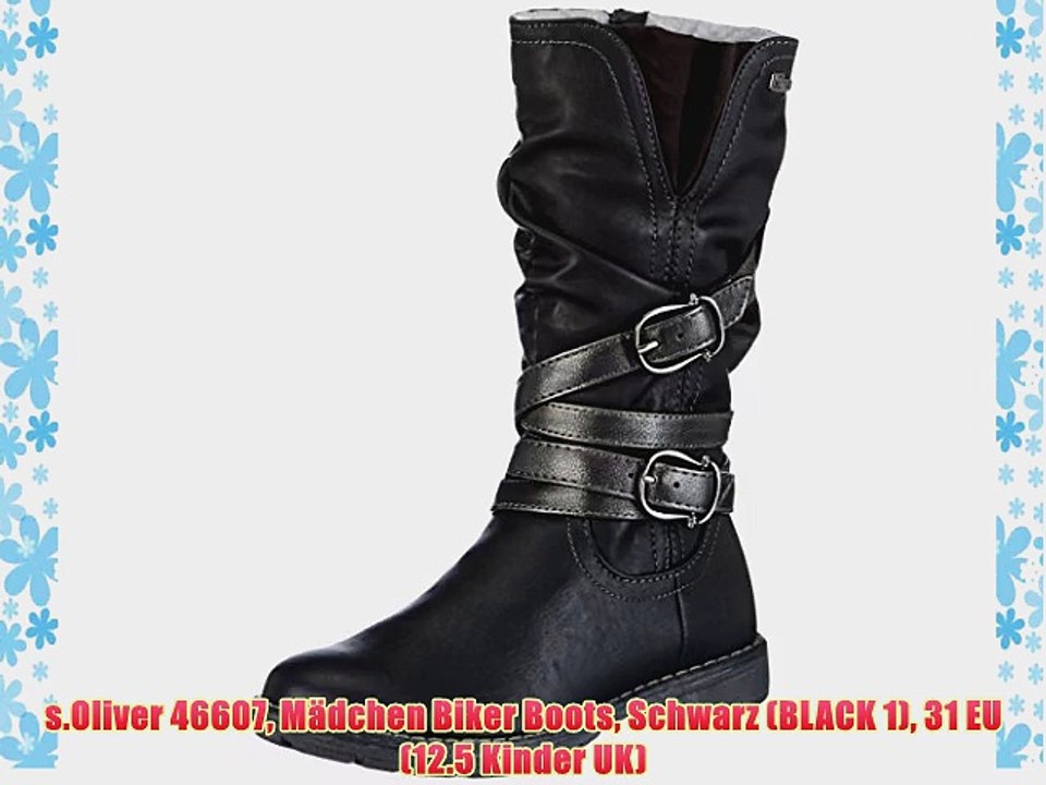 s.Oliver 46607 M?dchen Biker Boots Schwarz (BLACK 1) 31 EU (12.5 Kinder UK)