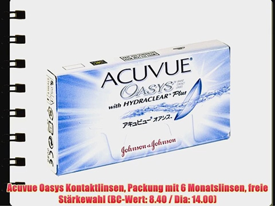 Acuvue Oasys Kontaktlinsen Packung mit 6 Monatslinsen freie St?rkewahl (BC-Wert: 8.40 / Dia: