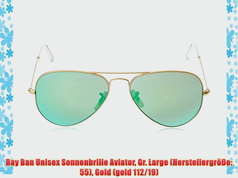 Ray Ban Unisex Sonnenbrille Aviator Gr. Large (Herstellergr??e: 55) Gold (gold 112/19)