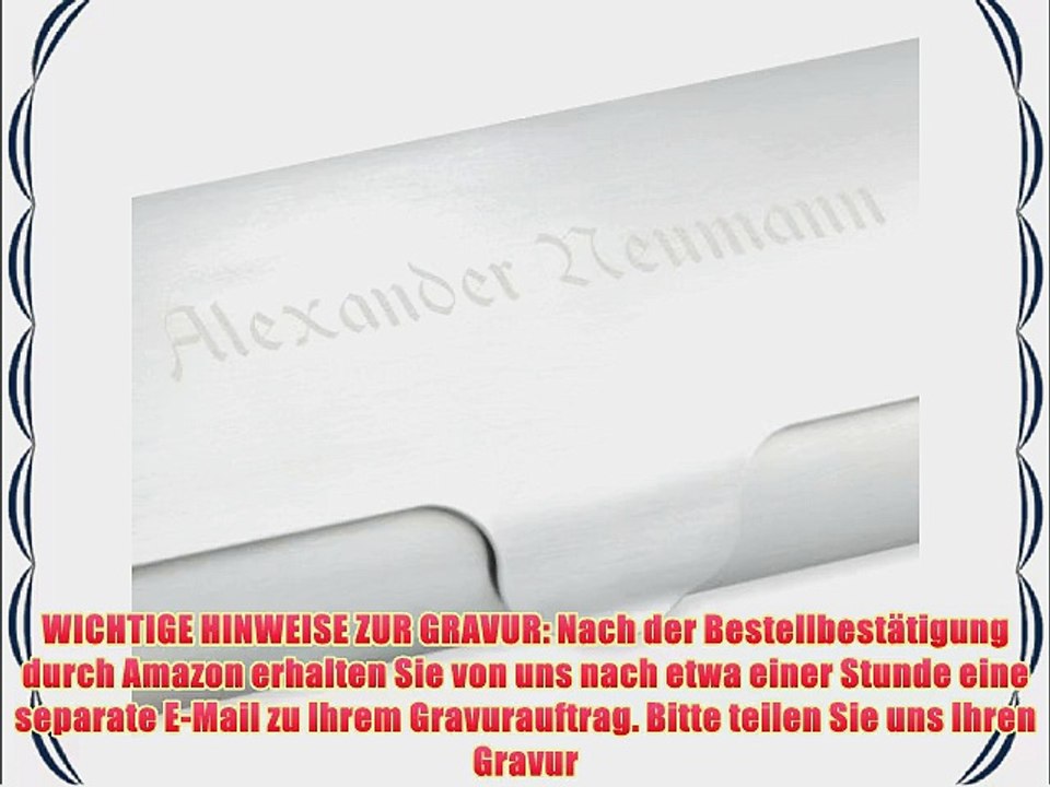 Exquisites Aluminium Brillenetui LORD matt geb?rstet mit pers?nlicher Laser-Gravur veredelt