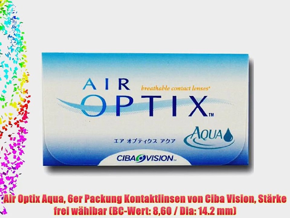 Air Optix Aqua 6er Packung Kontaktlinsen von Ciba Vision St?rke frei w?hlbar (BC-Wert: 860