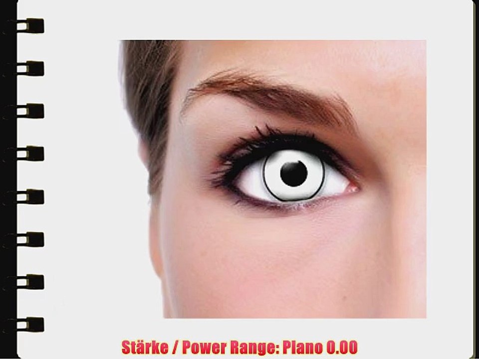 Farbige Kontaktlinsen Crazy Color Fun Contact Lenses 'White Eyes' Topqualit?t inkl. 50 ml Lenscare
